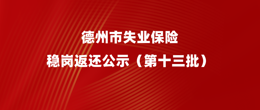 2022年德州市失業(yè)保險穩(wěn)崗返還公示（第十三批）